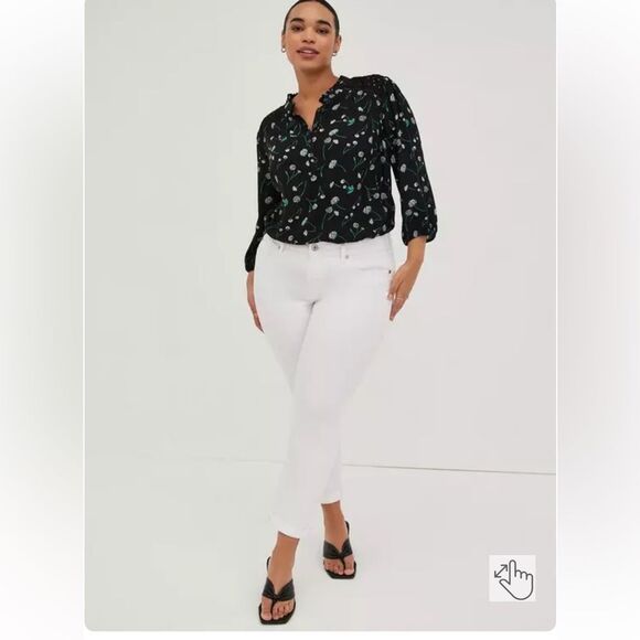 TORRID Crinkle Gauze Button-Front Floral Top size 00/ M-L/10 - Picture 3 of 13